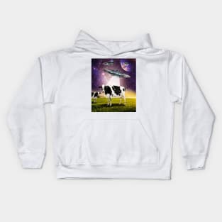 Cow UFO Abduction Kids Hoodie